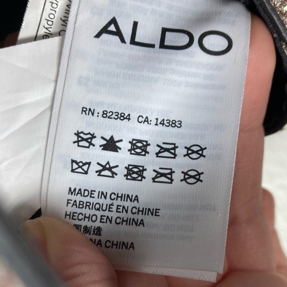 Aldo Glitter Shining Crossbody Bag Pink Silver Embellished Snap Closure 9x7" - Picture 15 of 16